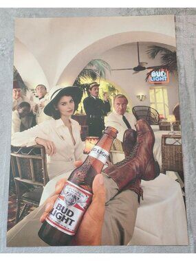 Vintage Budweiser Bud Light Beer Safari Lounge Garage Mancave Poster 28" x 20"